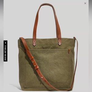 RARE Madewell Canvas Medium Transport Tote in Distant Surplus -  NWT